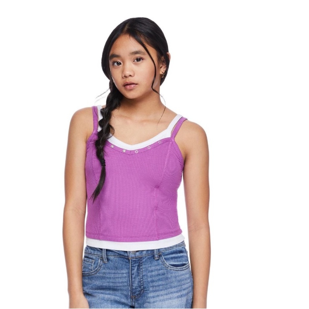 NWT SZ X- Large My Sister's Closet Purple Girls' Fooler Henley Cami